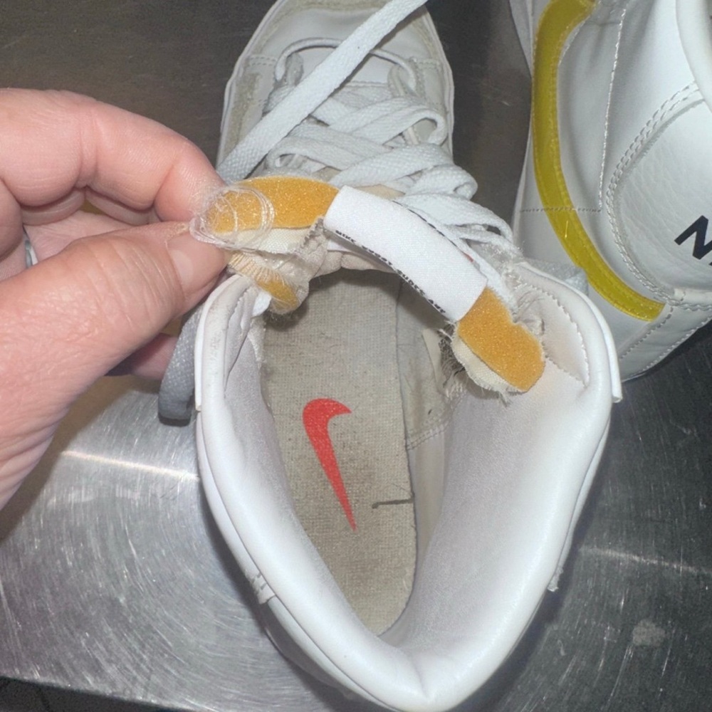 White and Yellow High-Top Sneakers - Picture 5 of 7